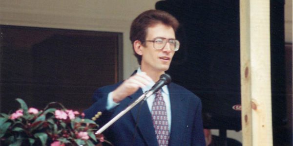 Dave Kreher speaking at a People's Self Help Housing event.